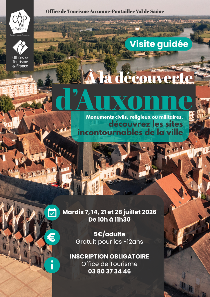Affiche d'une visite guidée à la découverte d'Auxonne
