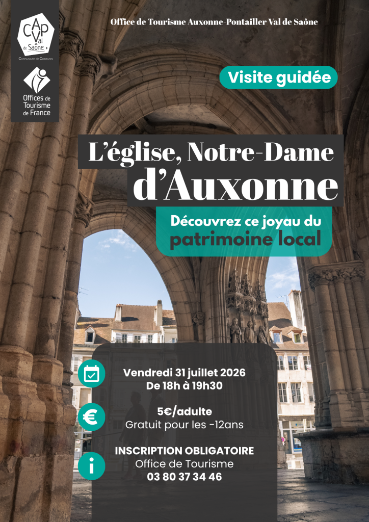 Affiche de la visite guidée de l'église d'Auxonne